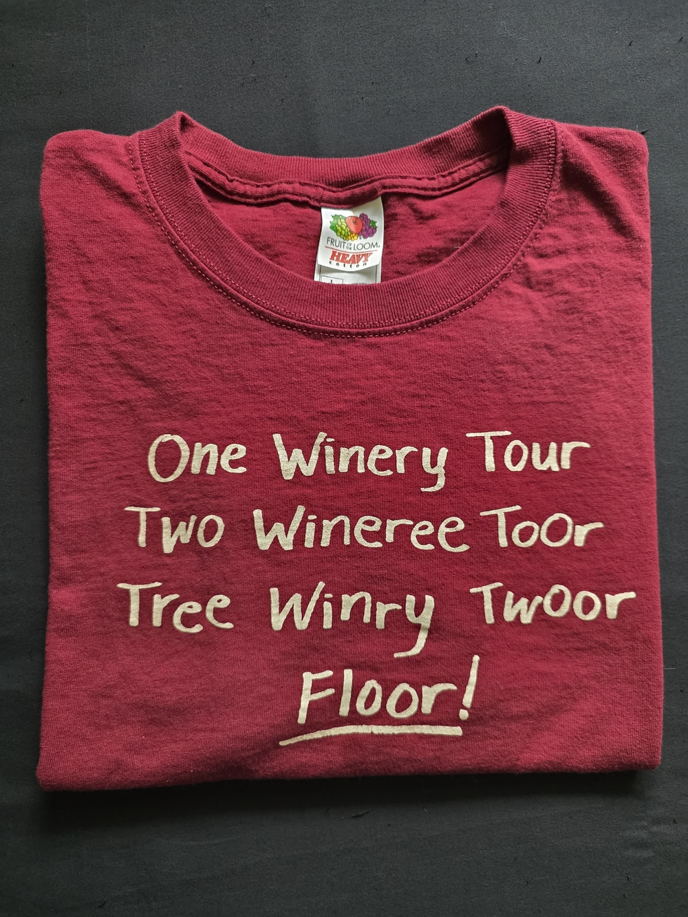 Graphic Wine Winery Tour Funny Quote Short Sleeve T-Shirt Red
